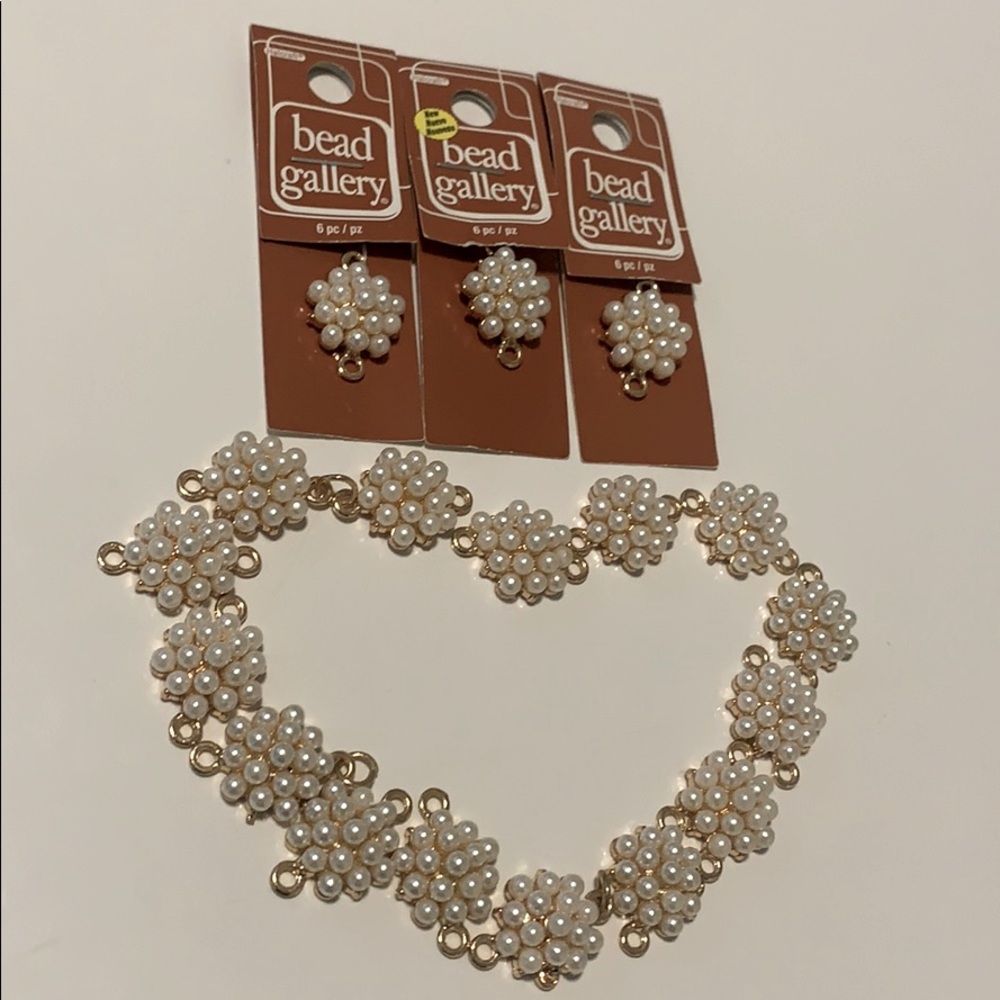Rose gold pearls connectors for jewelry making